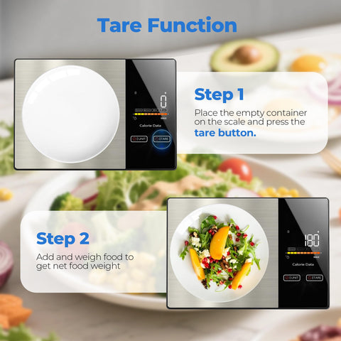 WarmKey scale paired with Fitdays app for daily nutrition at a glance.
