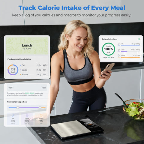 WarmKey scale shows 19 nutrient tracking for dietary insight.