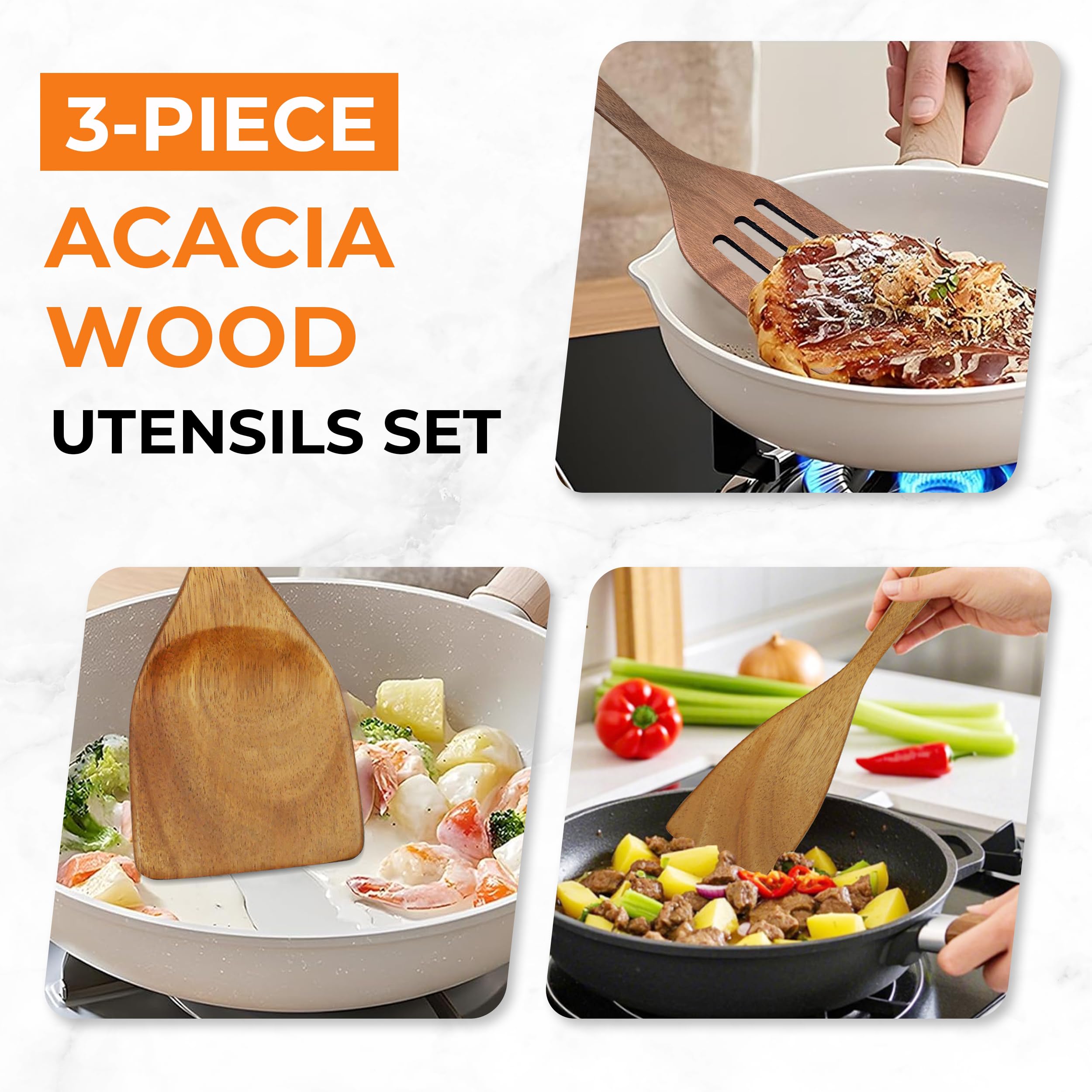 WARMKEY wooden utensils are easy to clean and eco-friendly