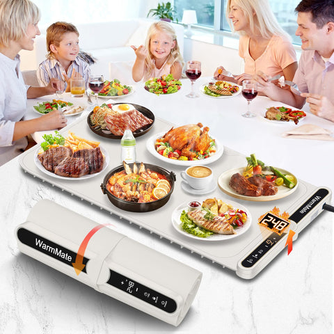 WarmMate Food Warming Mat shows rapid heat across the full surface for quick serving