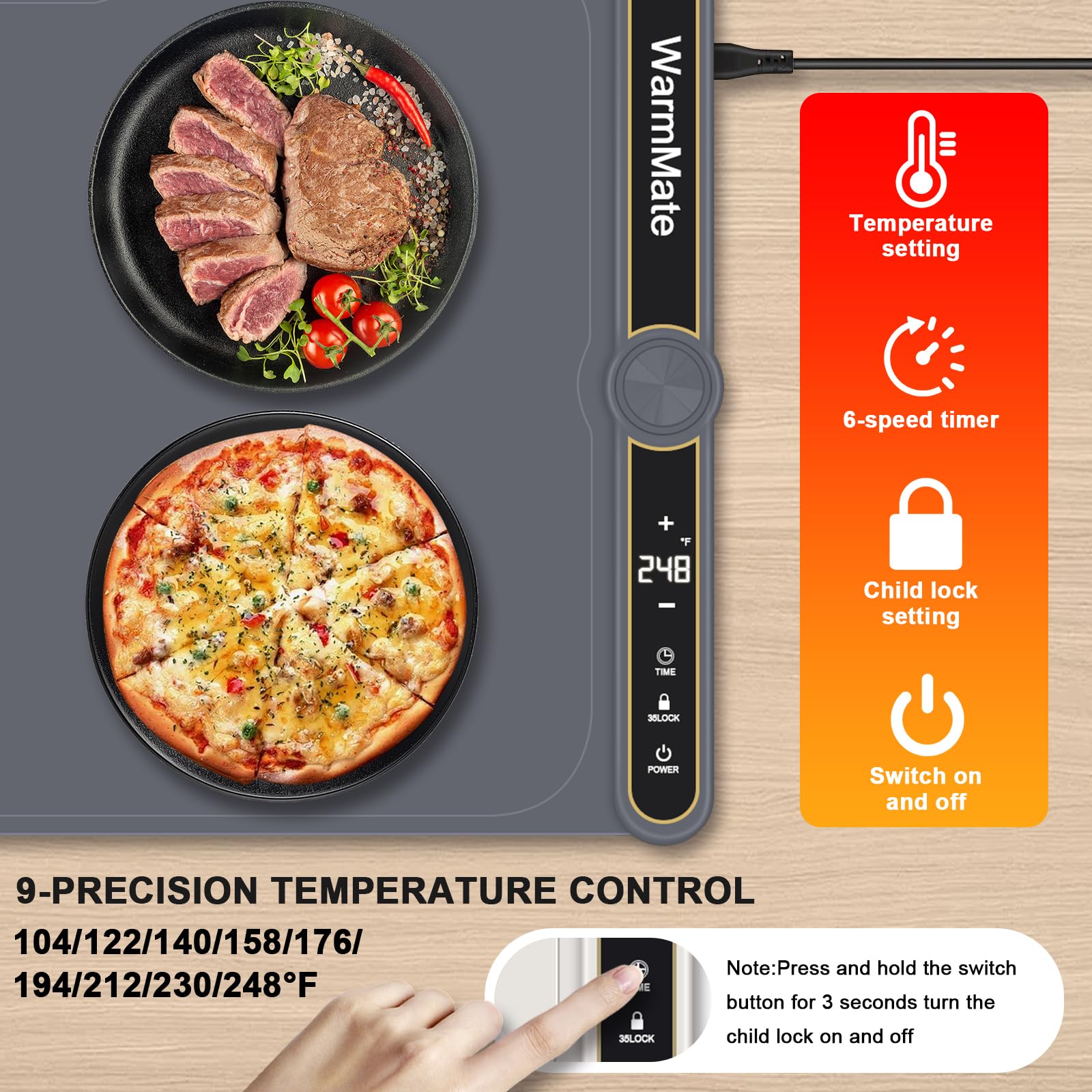 Premium silicone nano-coating on WarmMate for durable, easy cleaning