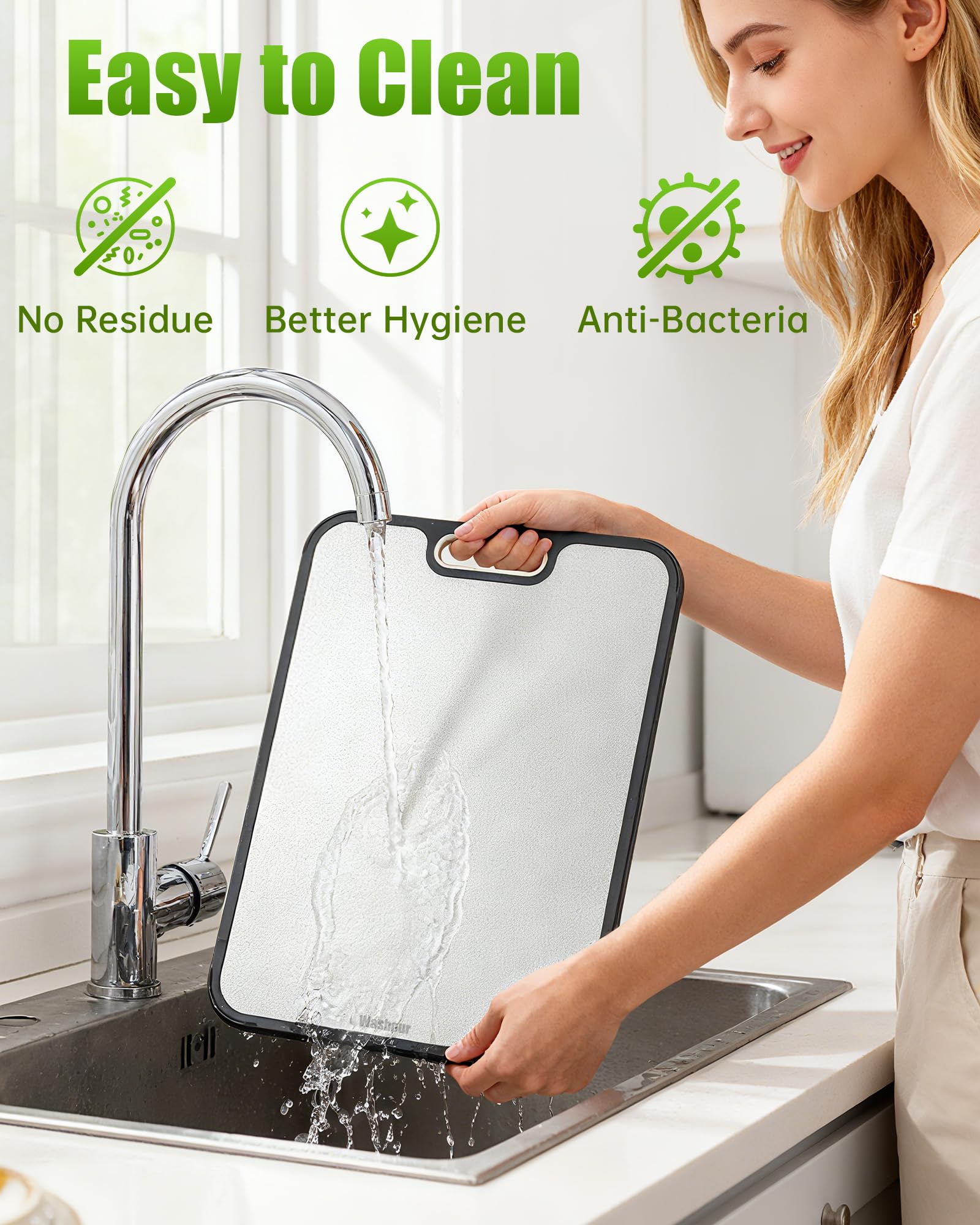 Washour cutting board garlic grinding area saves prep time