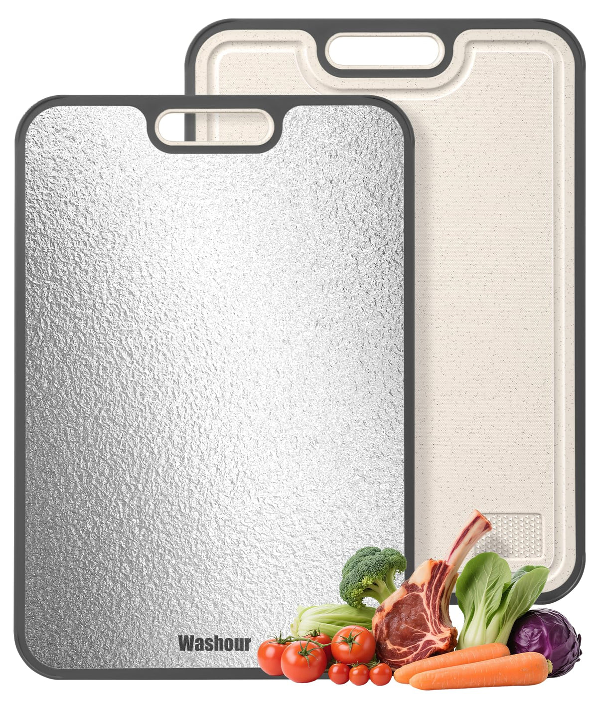 Washour stainless steel cutting board meat-side for hygienic separation