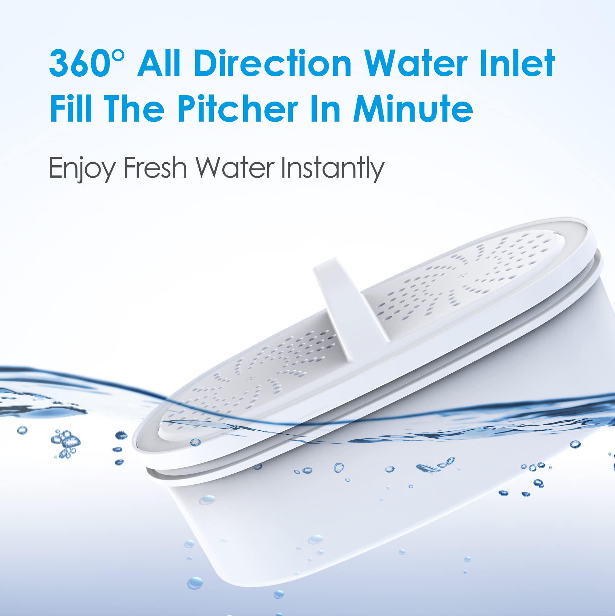 Waterdrop Long-Life Pitcher with sturdy handle for secure pouring