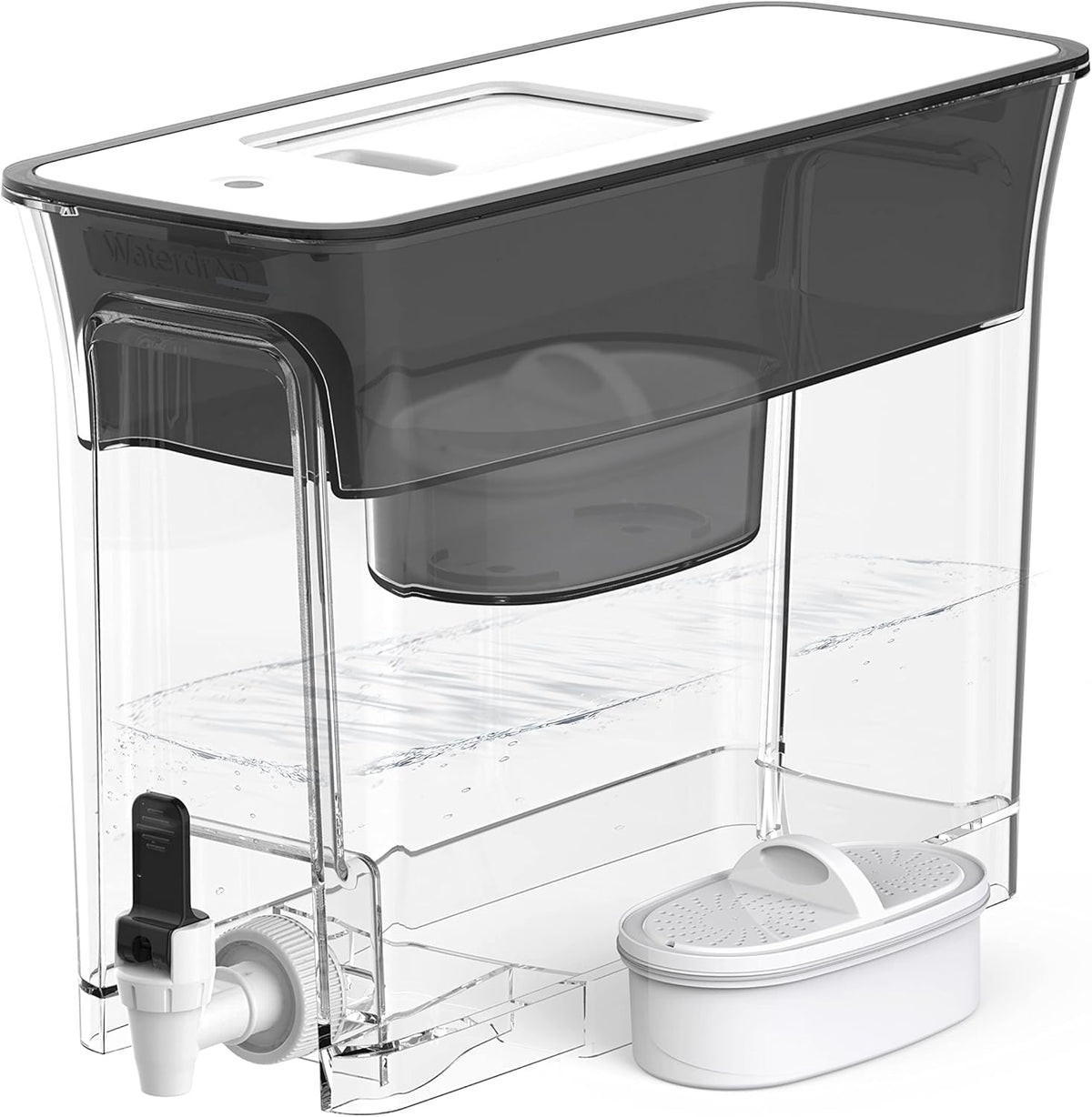 Waterdrop 35-Cup Slim Dispenser front view showing space-saving design for easy daily hydration