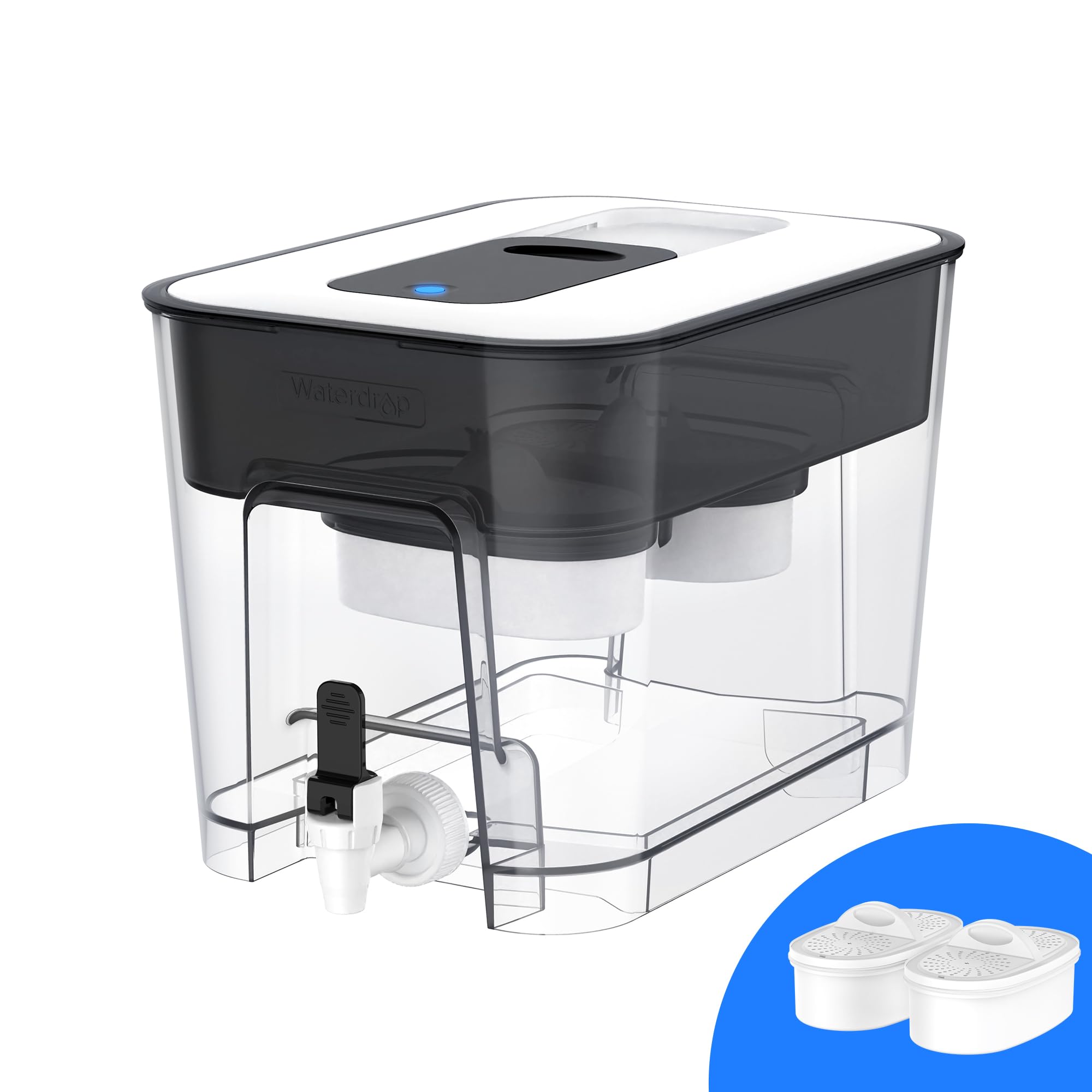 Waterdrop 40 Cup Dual Filter Dispenser front view for everyday hydration.