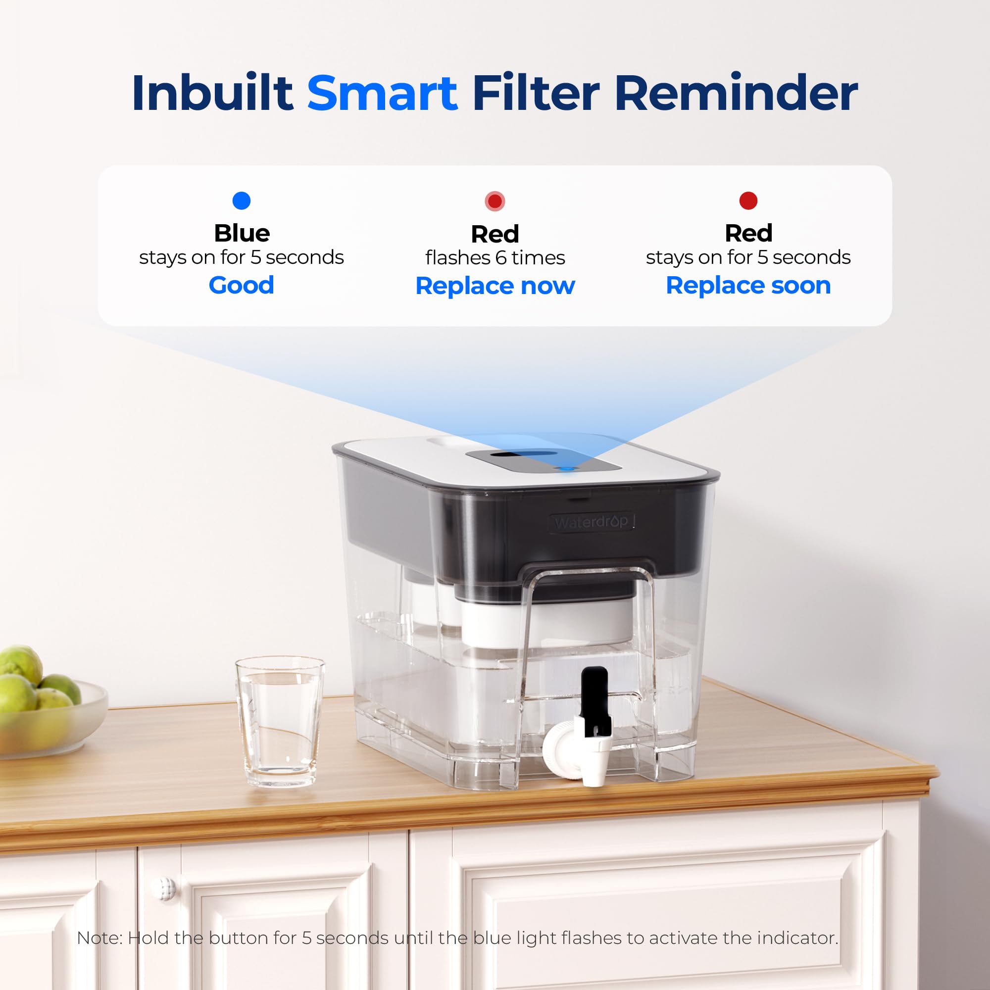 Waterdrop 40 Cup Dual Filter Dispenser office breakroom hydration station.