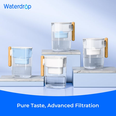 Waterdrop pitcher with WD-PF-01A filter demonstrates straightforward maintenance and replacement.
