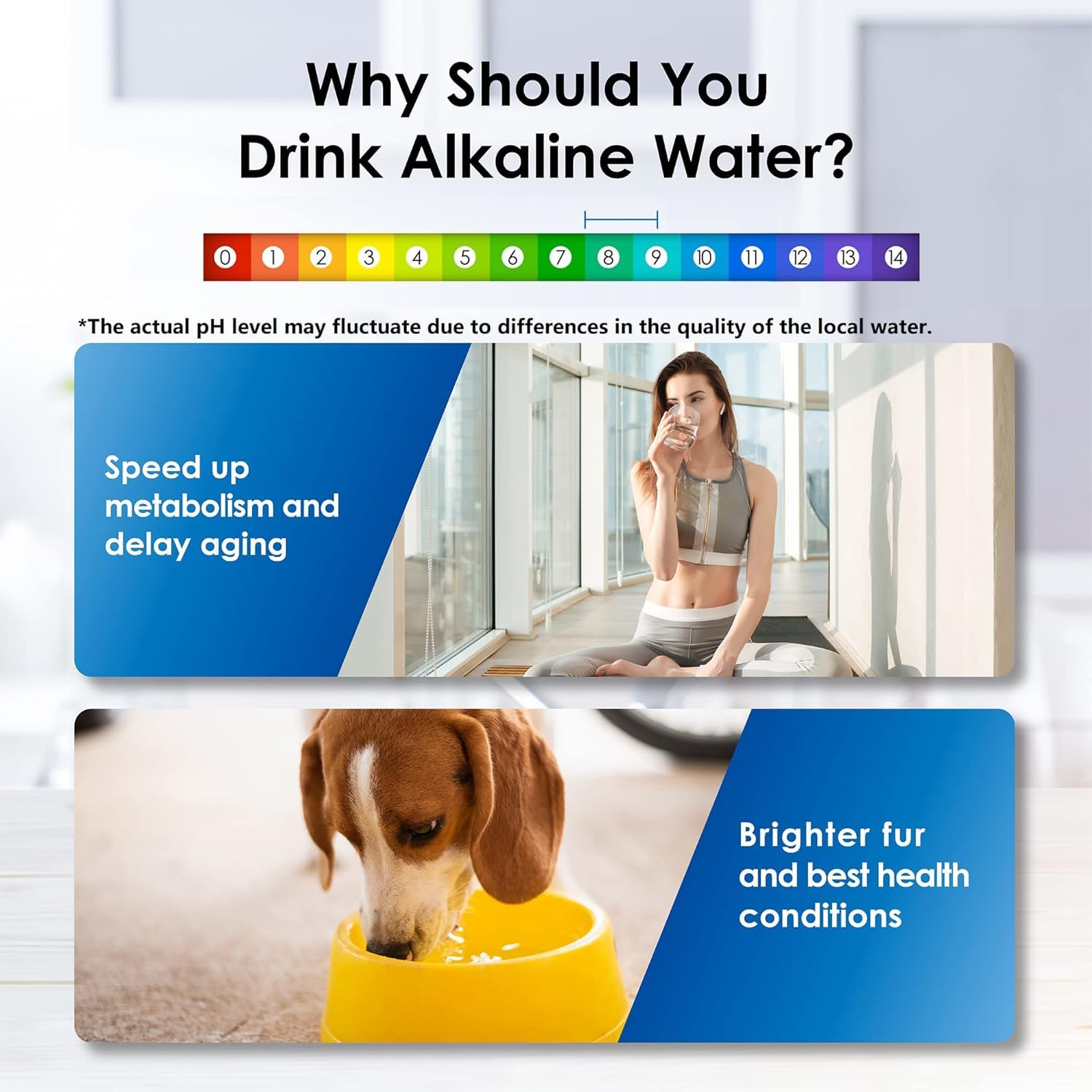 Waterdrop alkaline dispenser lid close-up highlighting the sleek black finish.