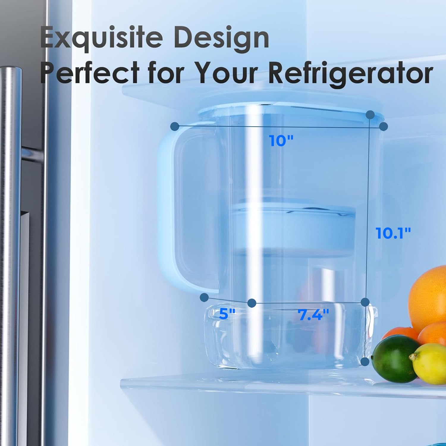 Waterdrop Alkaline Lucid pitcher compact storage in small kitchens.