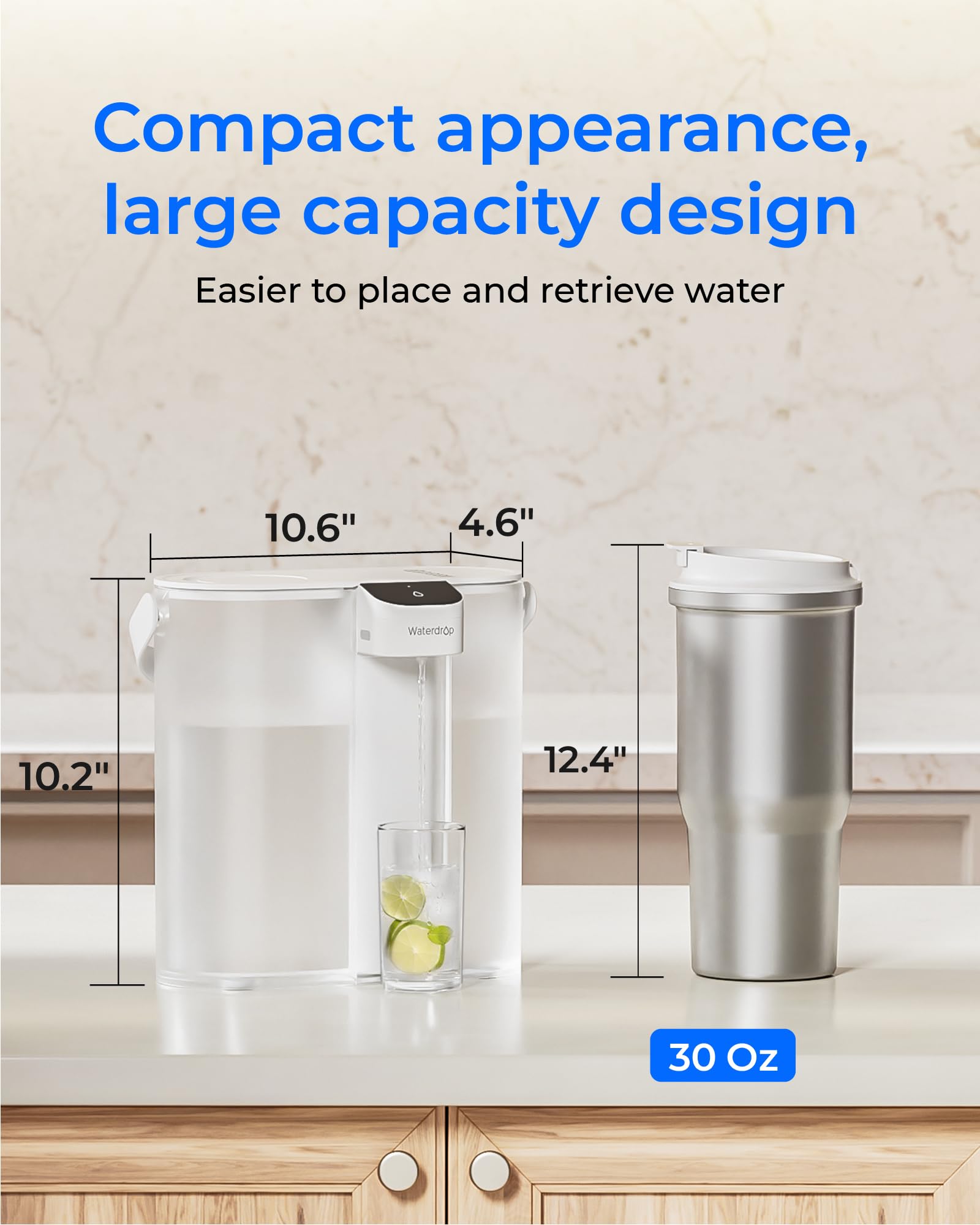 Waterdrop rechargeable battery offers up to 30 days of use per charge.