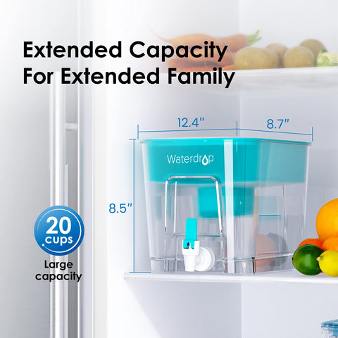 Waterdrop easy-carry handle and sliding lid for simple filling