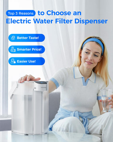 Waterdrop electric water filter pitcher on a clean countertop for easy hydration.