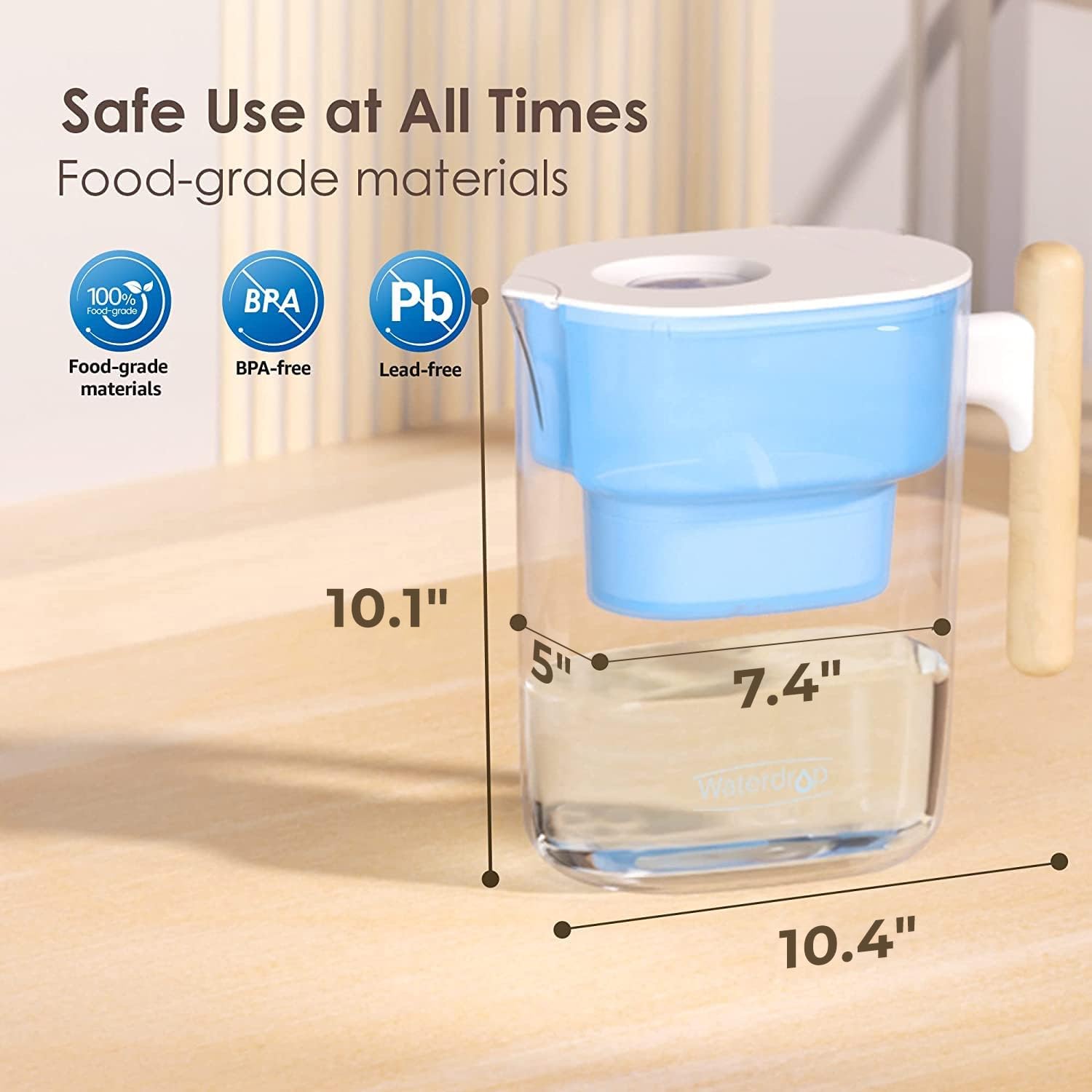 Waterdrop filter lifespan up to 200 gallons for long use