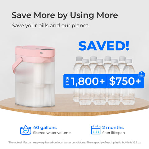 Waterdrop FreshTaste 17-cup capacity for family hydration needs.