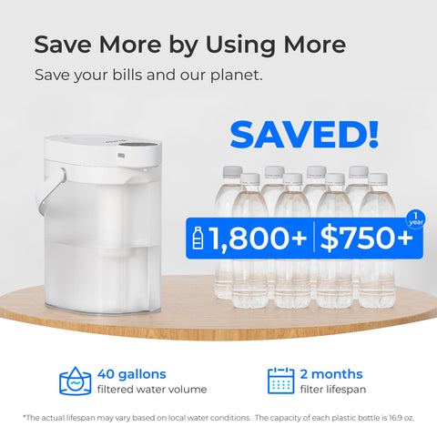 Waterdrop FreshTaste 17-cup capacity supports family hydration without frequent refills.