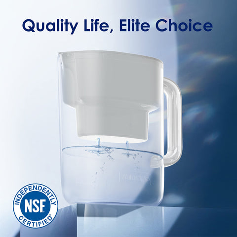 Waterdrop NSF certified filtration badge on pitcher