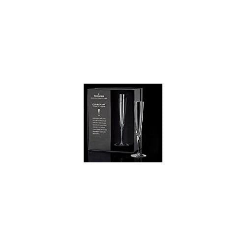 Waterford Elegance trumpet flute pair, crystal bowl shine highlights bubbles and aroma.