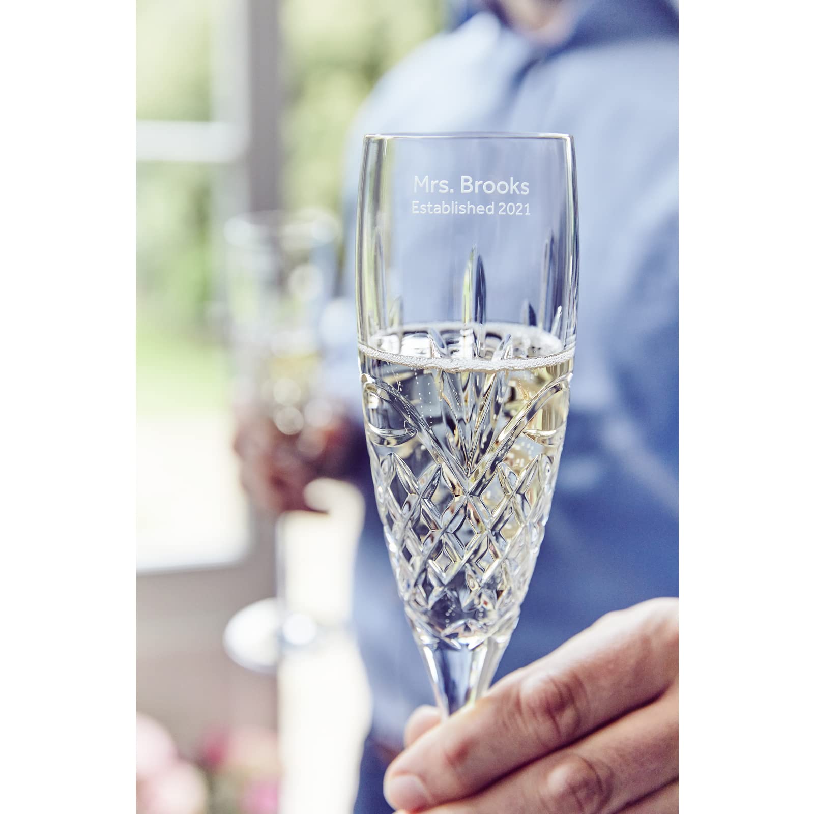 Waterford Love Forever flute stem detail highlighting refined crystal for elegant celebrations