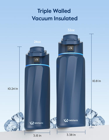 WATERH BOOST bottle LED display and light ring for prompts.