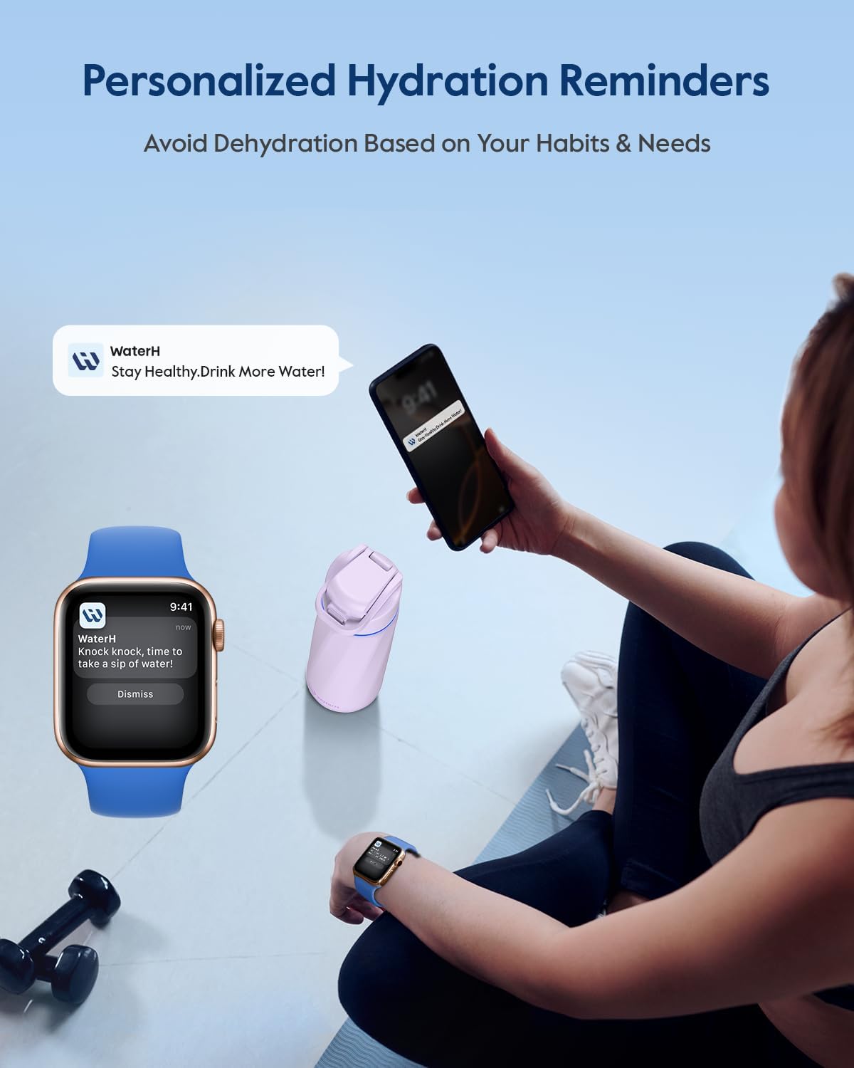 WaterH BOOST bottle wide mouth for easy ice and fruit addition