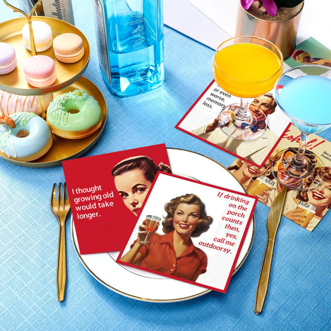 Watersay 5x5 inch three-layer napkins absorb spills during drinks and bites.