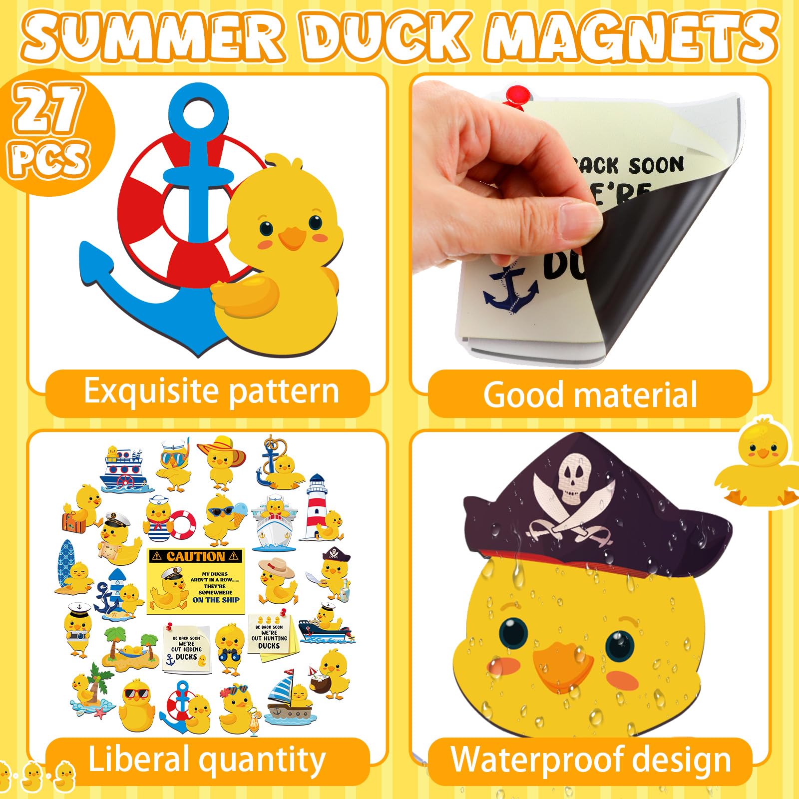 Watersay duck rowing magnet for refrigerators, reliable, reusable cabin charm.