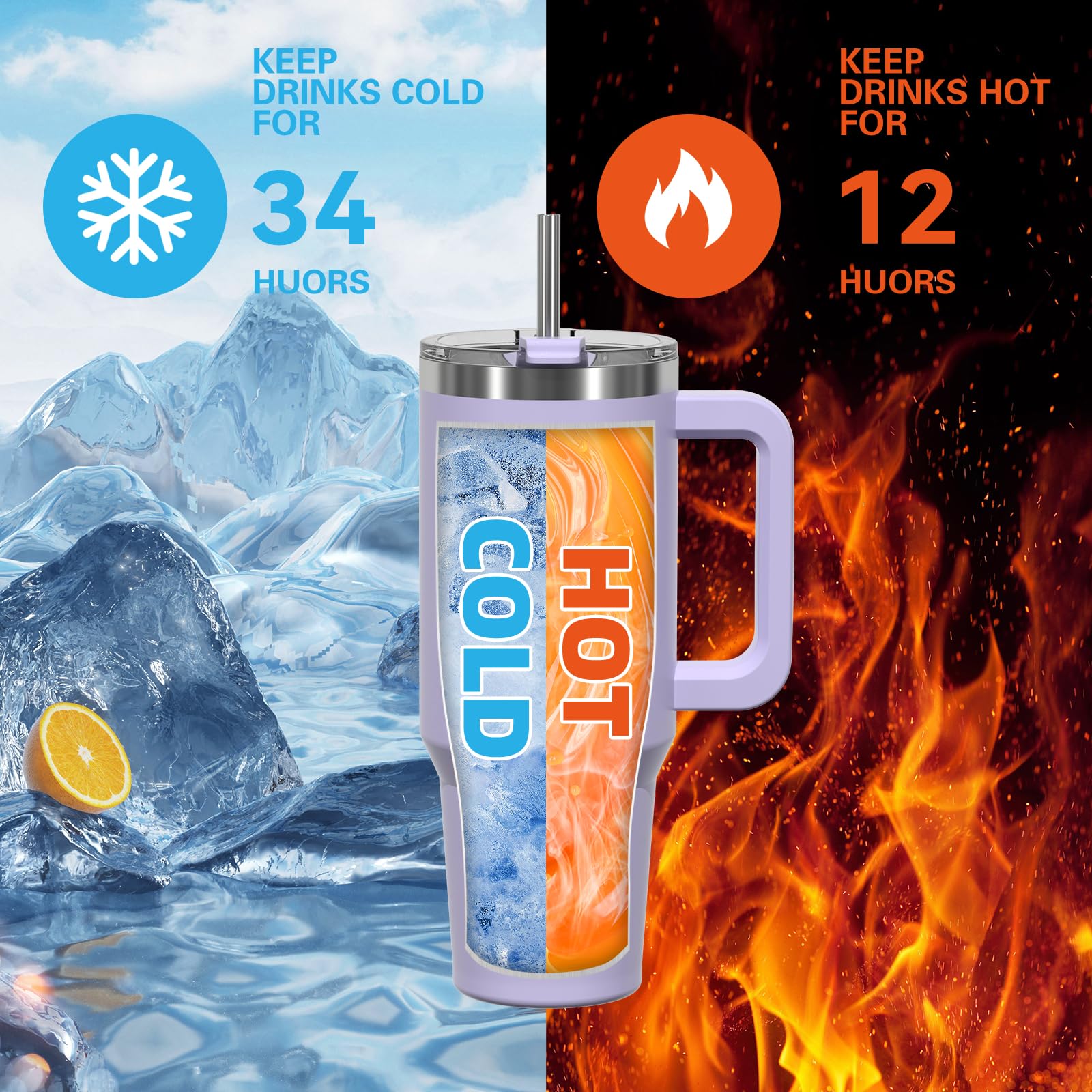 WATERSY 40 oz tumbler with lid and straw for spill-free sipping.
