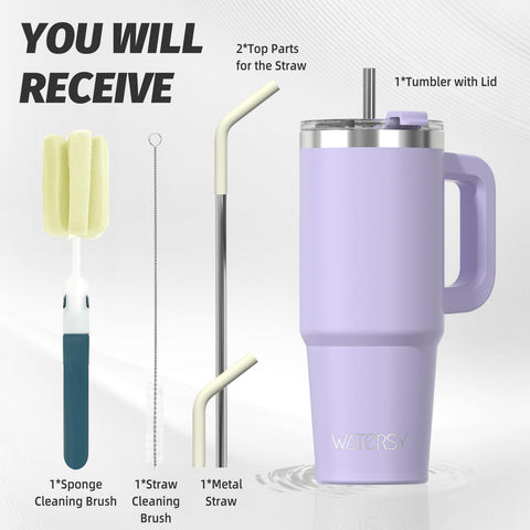 Watersy double-wall insulated tumbler preserves cold drinks up to 34 hours.