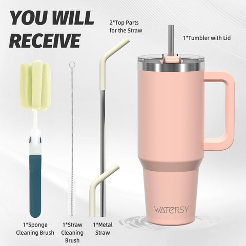 Watersy double-wall insulation tumbler keeps drinks cold or hot longer.