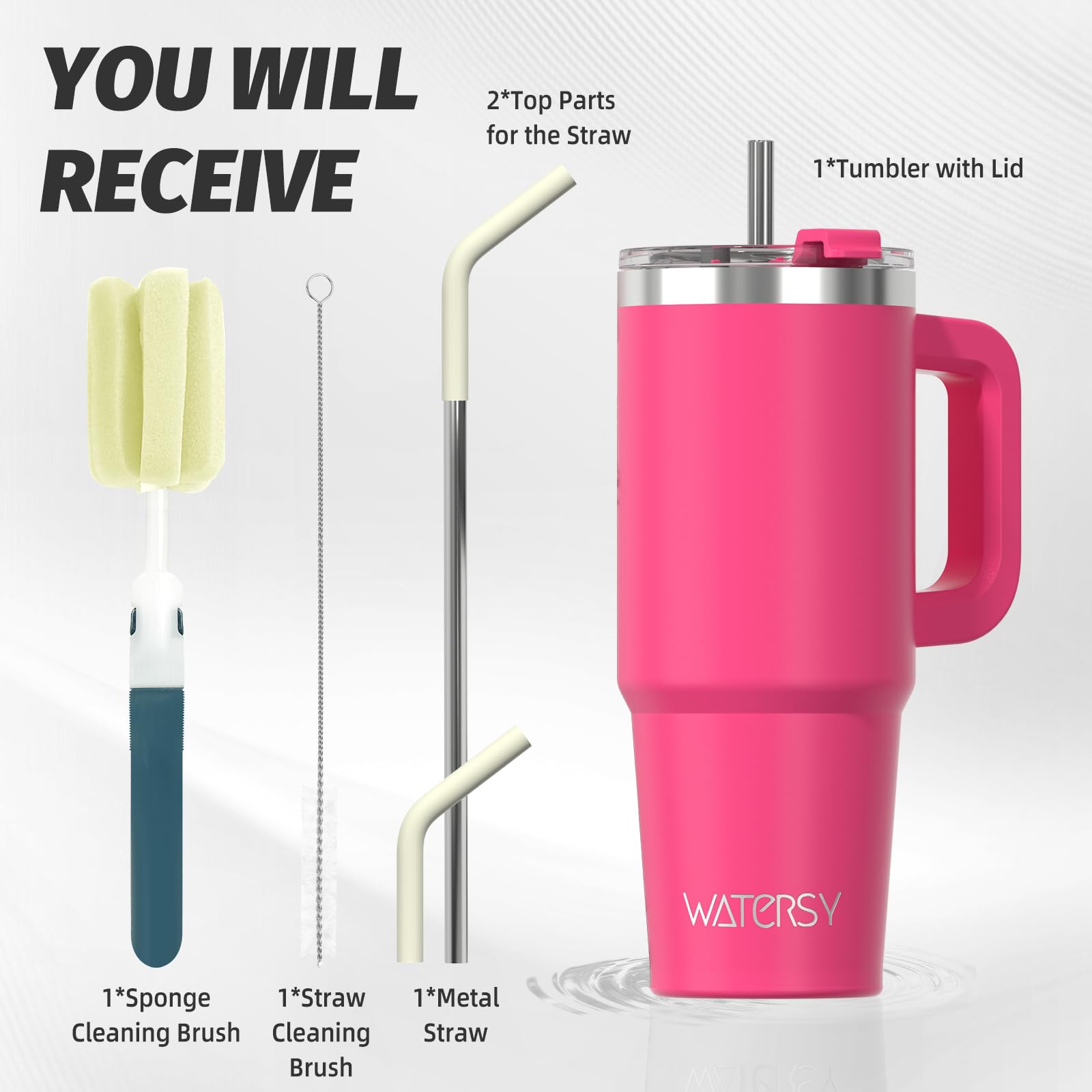 Watersy tumbler lid with straw hole for convenient sipping during travel.