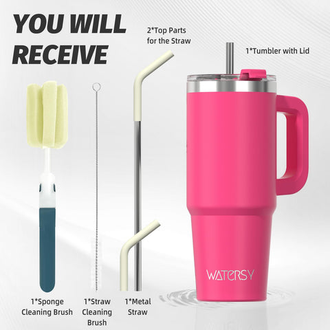 Watersy tumbler lid with straw hole for convenient sipping during travel.