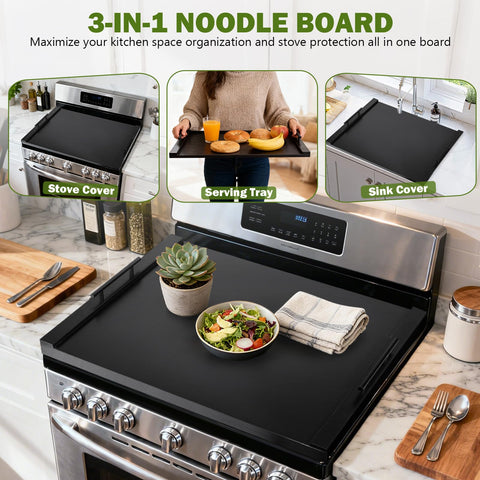 WAUTENANTY wood stove top cover on stove enhances organization and aesthetics