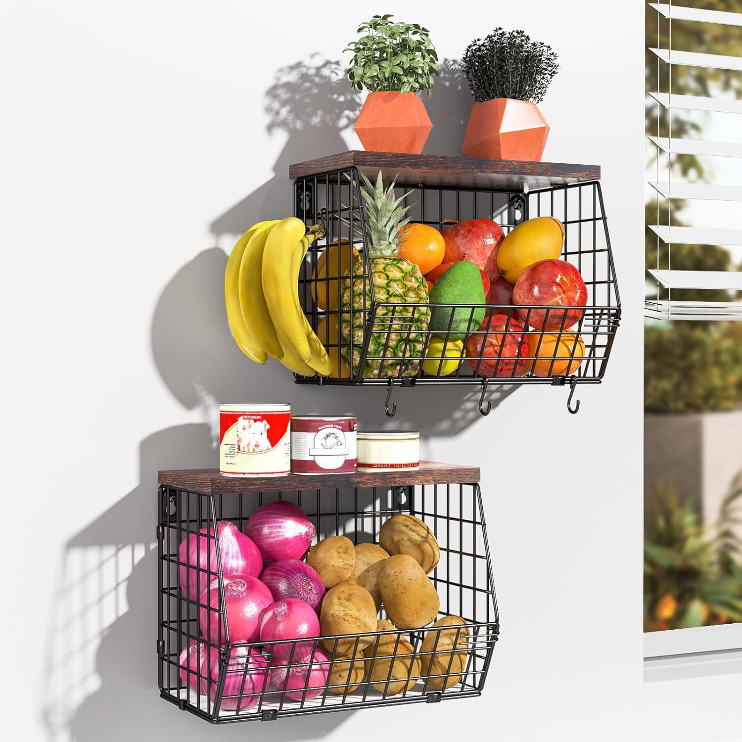 Wawocs banana hooks add space for evenly ripening fruit