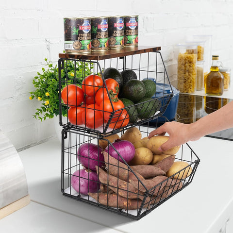 Wawocs multipurpose storage basket suitable for kitchen, pantry, and more.