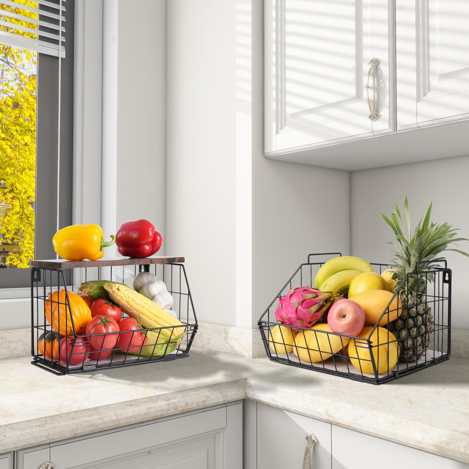 Wawocs ventilated baskets with small holes promote airflow and freshness.