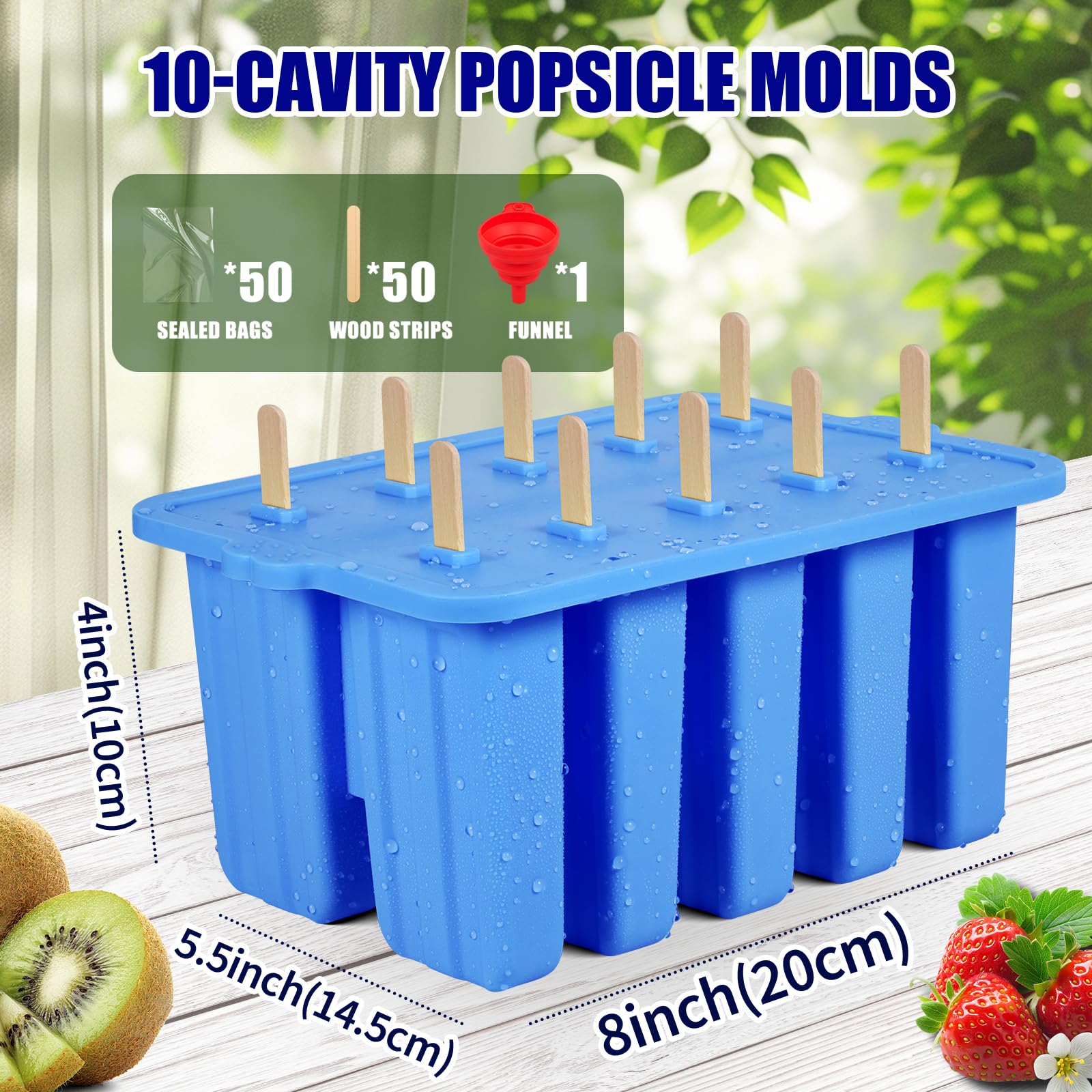 Waybesty blue silicone molds offer BPA-free safety for kids' treats.