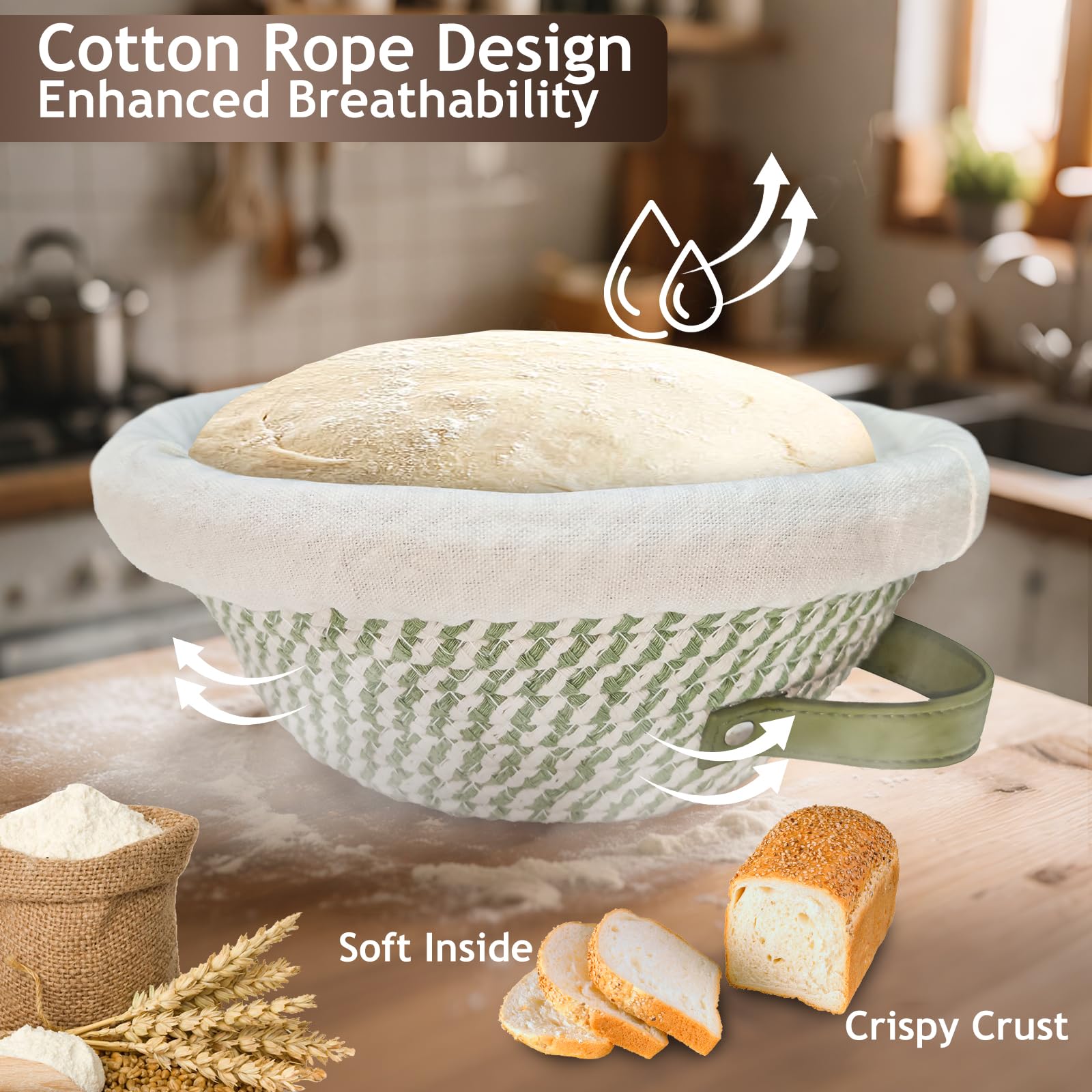 Waysse Banneton cotton rope texture gentle dough-friendly surface for fermentation