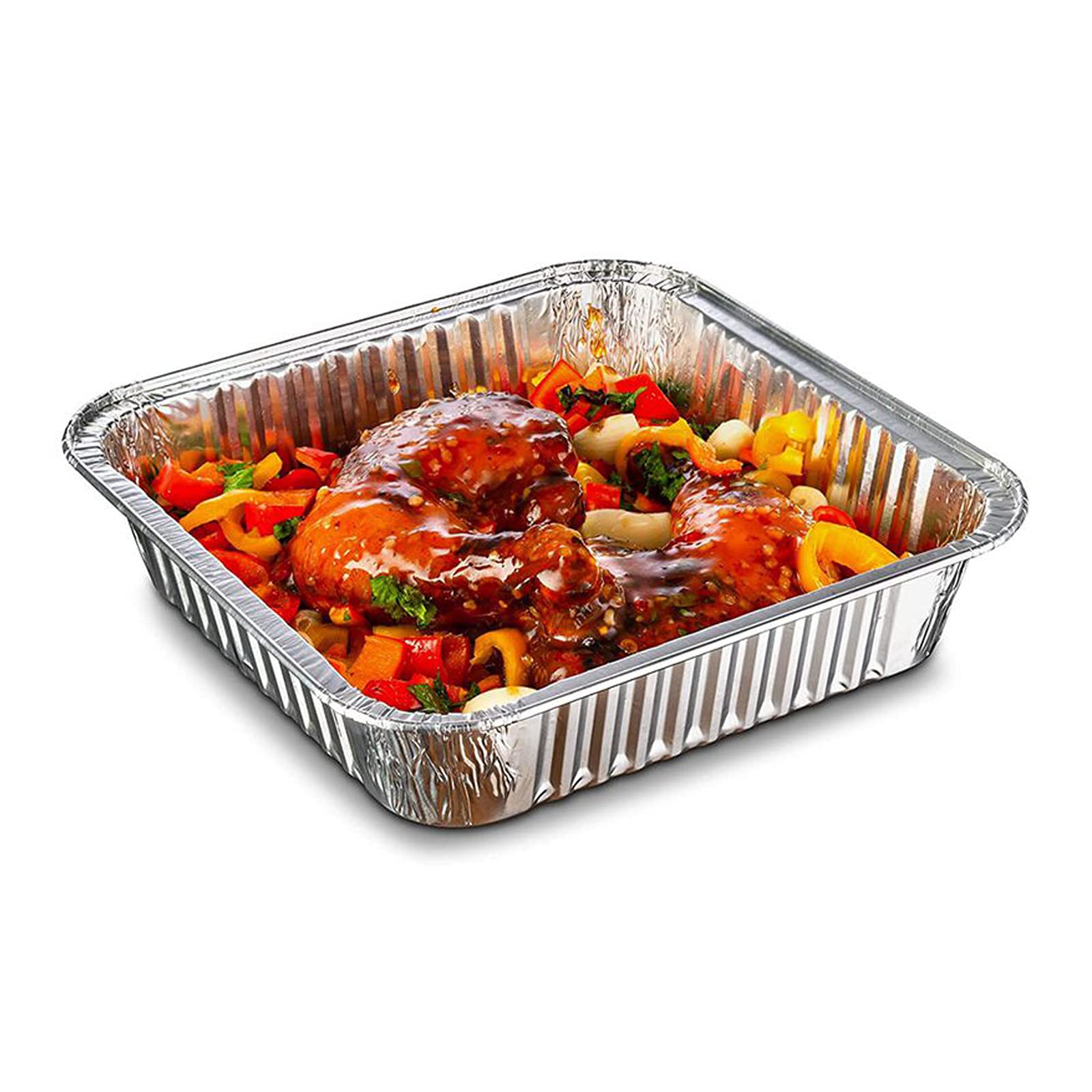 Waytiffer fridge-safe foil pan keeps leftovers fresh in the fridge.