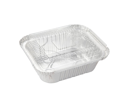 Waytiffer 50-pack disposable pans ideal for takeout and meal prep.