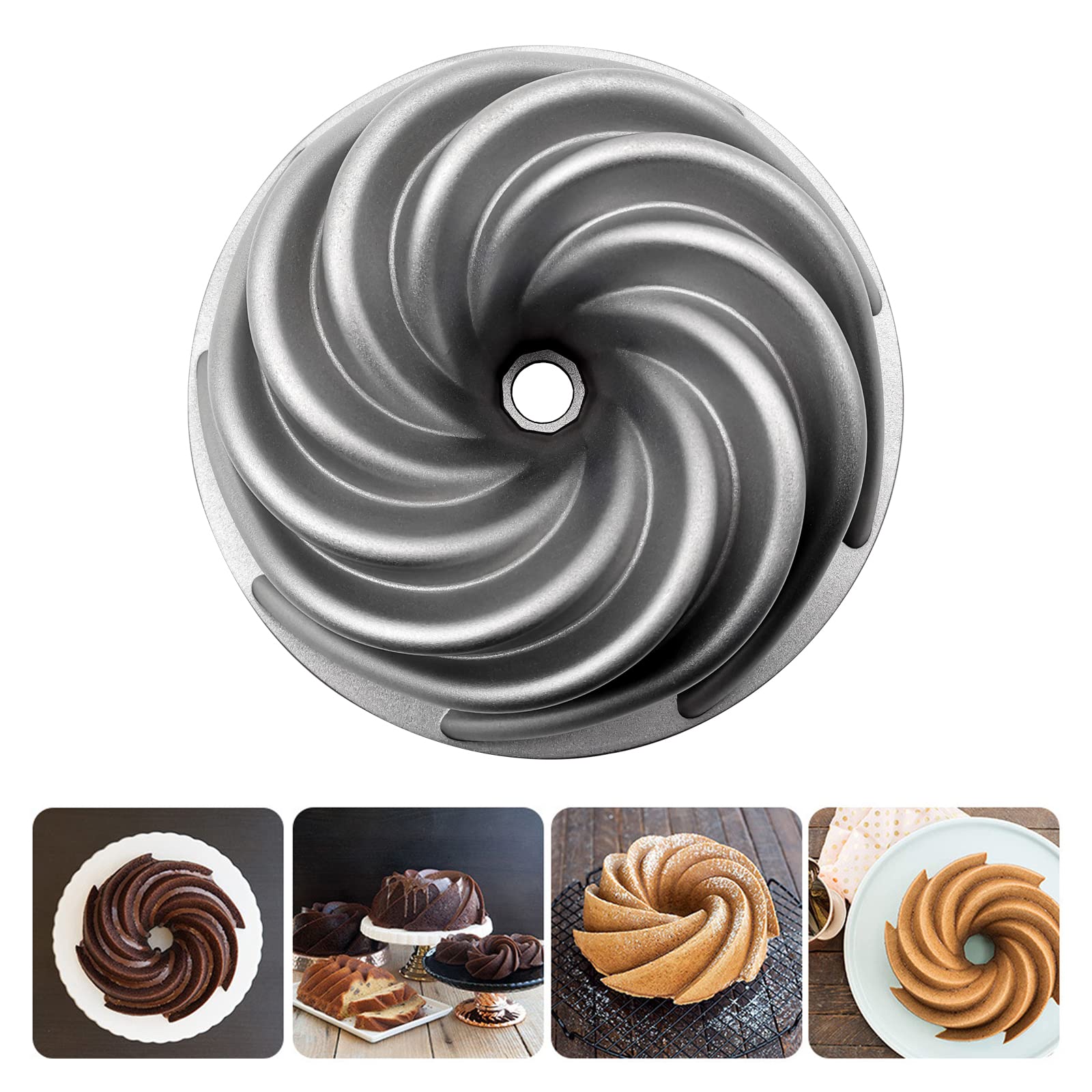 WBJKZJD Charlotte Cake Mold swirl design closeup features dramatic curves for striking cakes