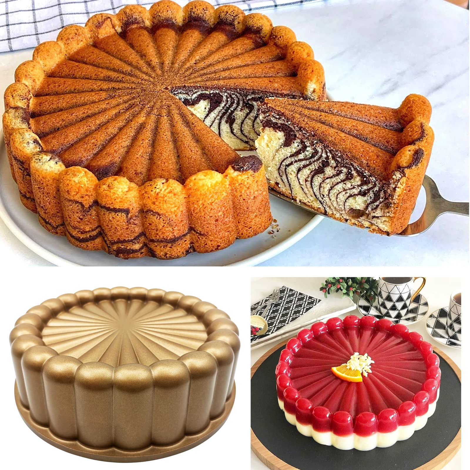 WBJKZJD Easy-release Charlotte pan enables quick unmolding after baking