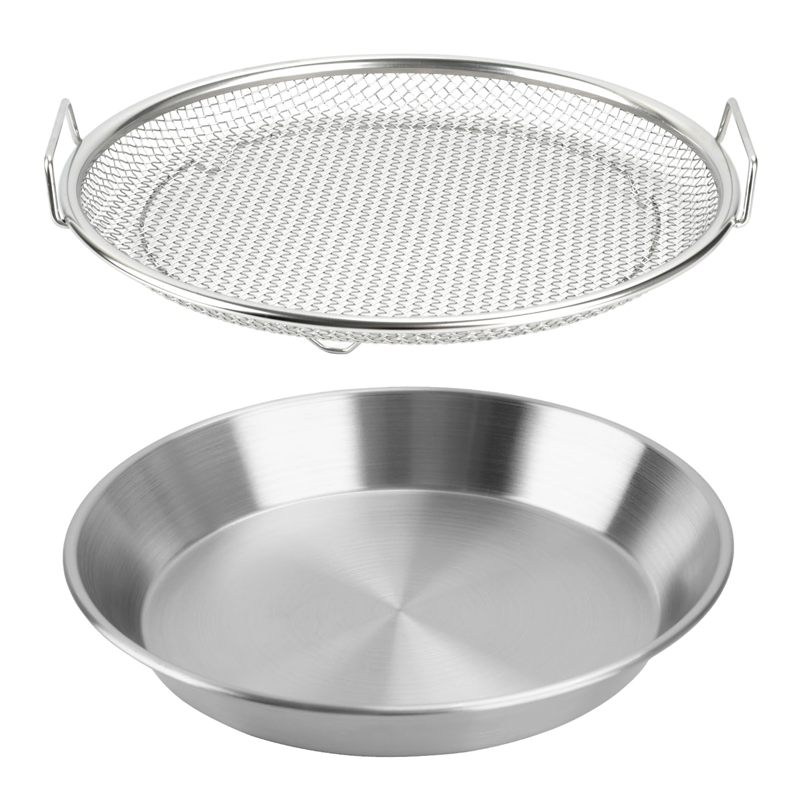 WBJKZJD oil filter tray in stainless steel, 10.2 inch diameter for draining fried foods.