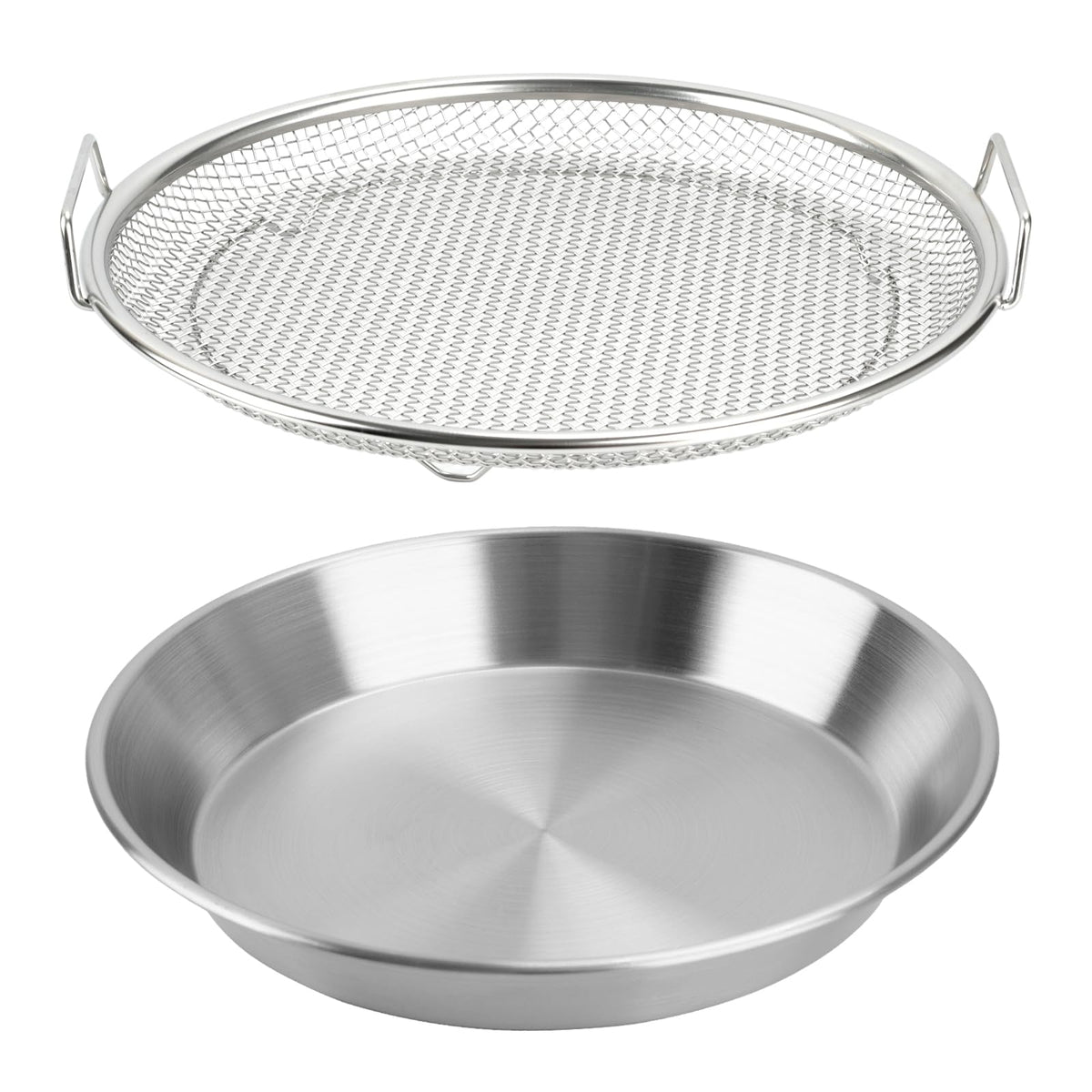 WBJKZJD oil filter tray in stainless steel, 10.2 inch diameter for draining fried foods.