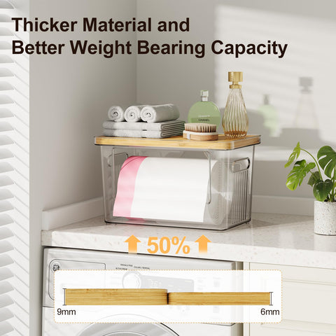 WBKATN bamboo lid stackable design saving cabinet space.