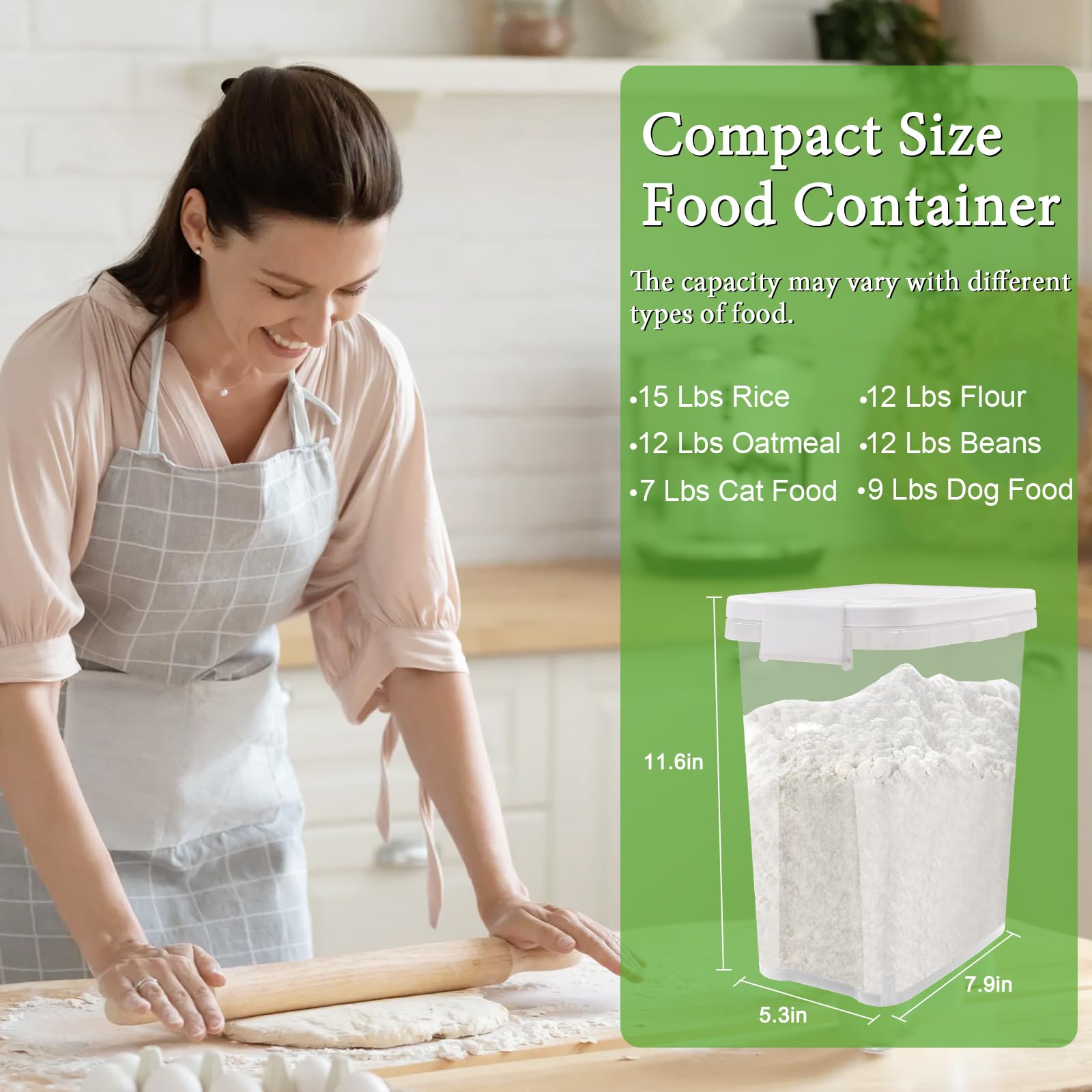 WBKTOOL rice container with scoop included for easy serving.