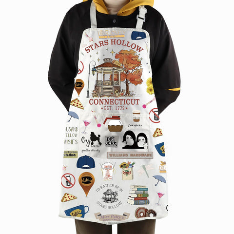 WCGXKO Star Hollow apron adjustable neck strap for comfortable fit.