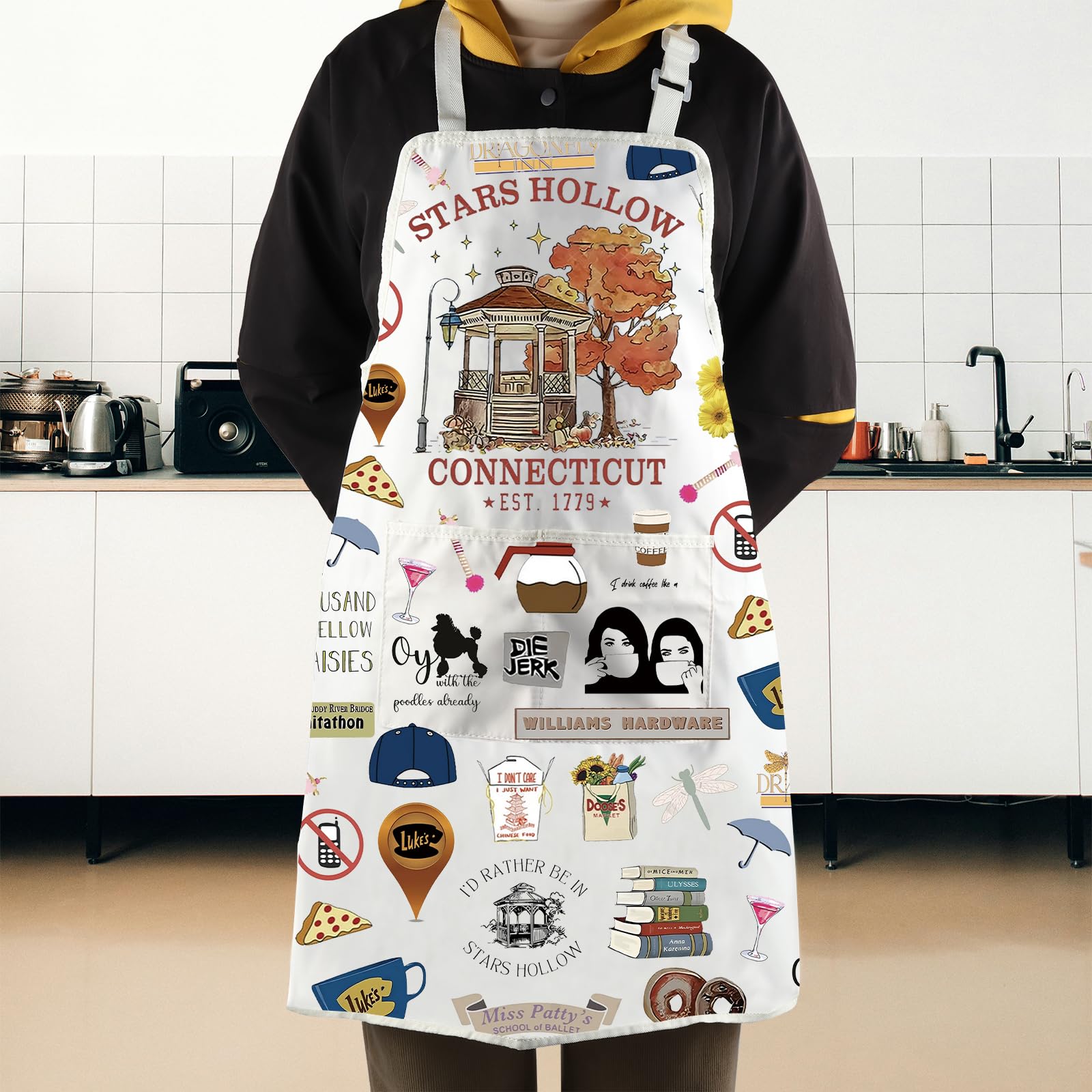WCGXKO Star Hollow apron is durable and easy to clean for everyday use.