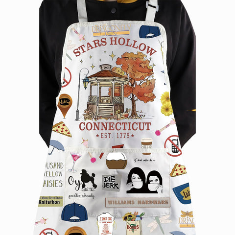 WCGXKO Star Hollow apron supports kitchen, gardening, crafts.