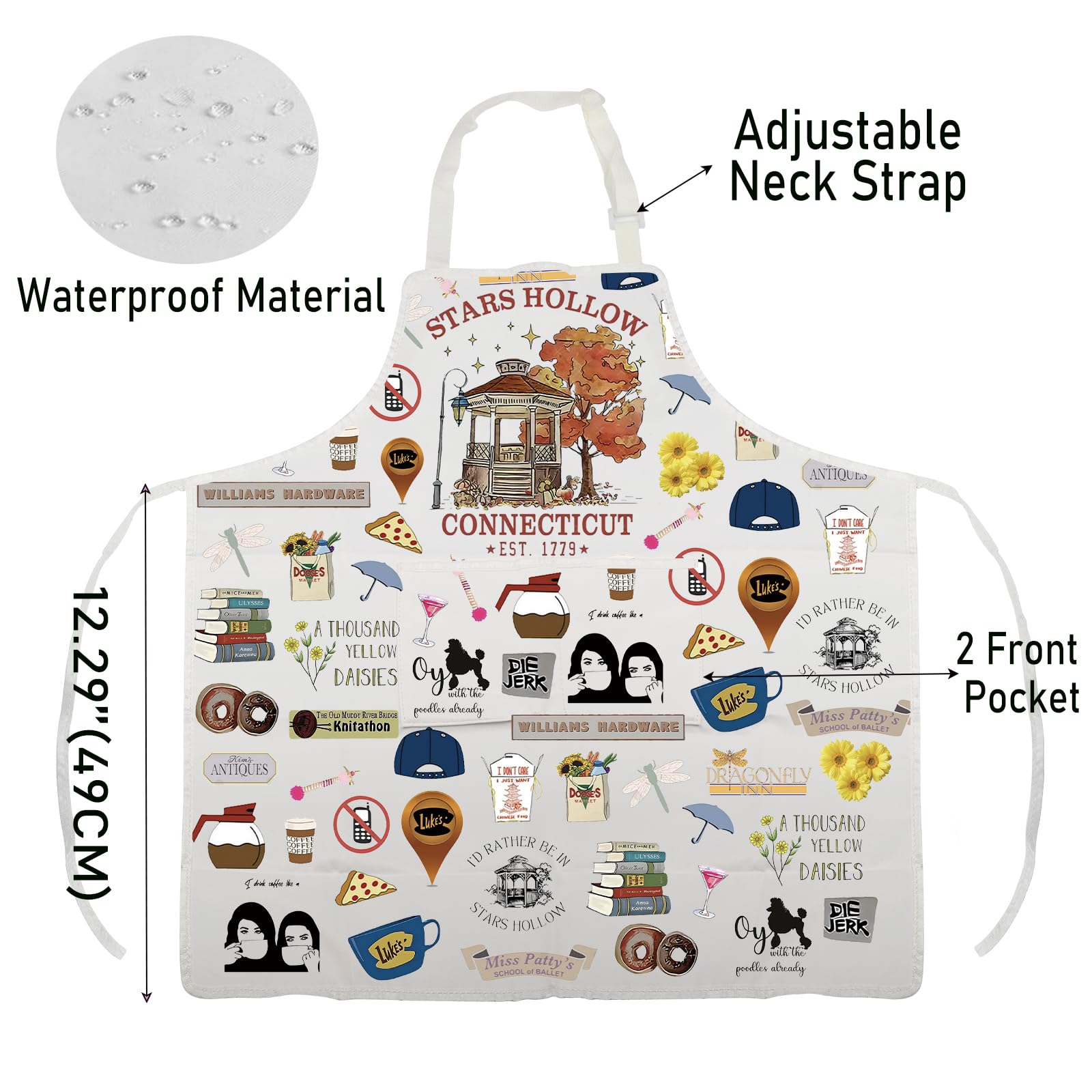 WCGXKO Star Hollow apron with waterproof, oilproof material protects clothes.